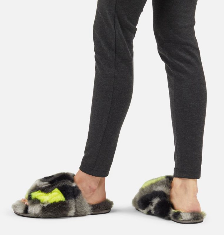 Womens Slippers Black/Green - Sorel Go™ - Mail Run - 793280-SNC